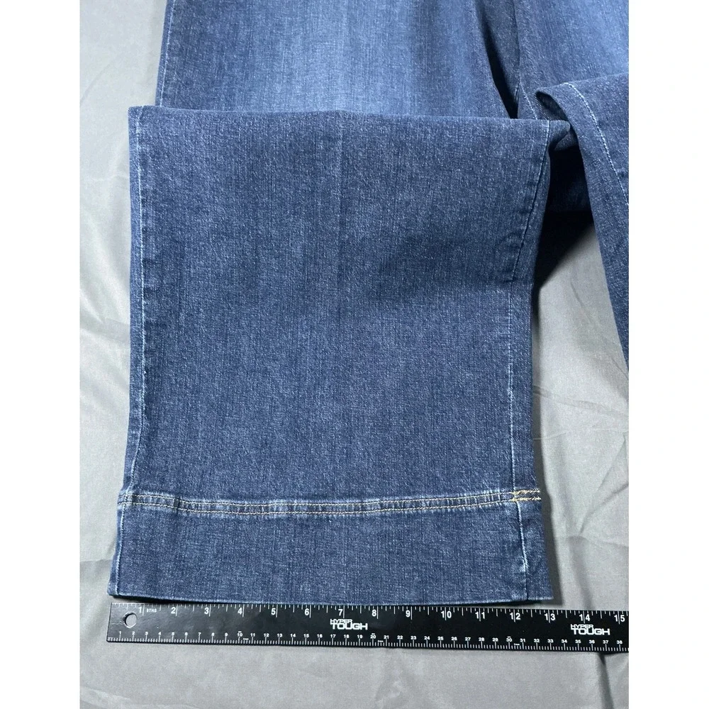 Lee‎ Legendary Plus Wide Leg Trouser Jeans 24W Long Dark Wash High Rise NWT - Picture 6 of 14